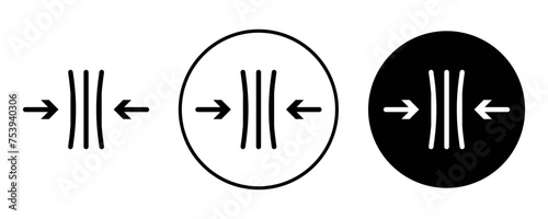 Elastic outline icon collection or set. Elastic Thin vector line art
