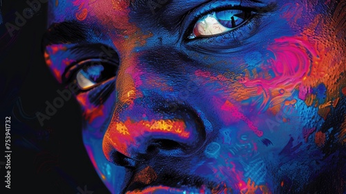 Vibrant Close-Up Portrait Of Thoughtful African Man