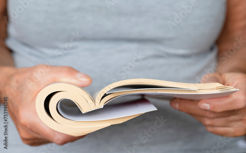 Woman reading a book photo