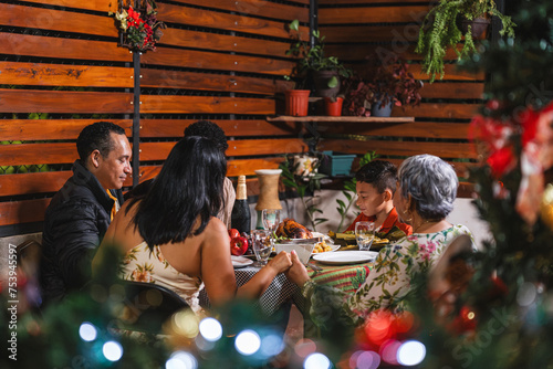 Praying at Christmas dinner 