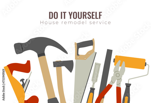Do it yourself. House remodel tools.Home repair service 