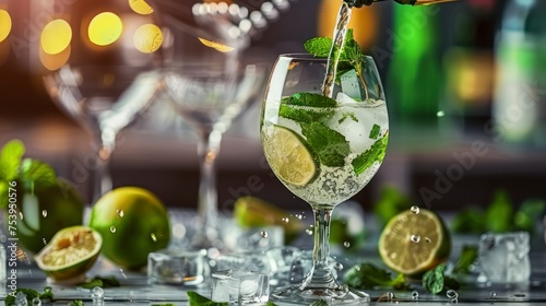 The Art of Mixing a Hugo Cocktail with Crisp Champagne, Limes, and Cool Mint