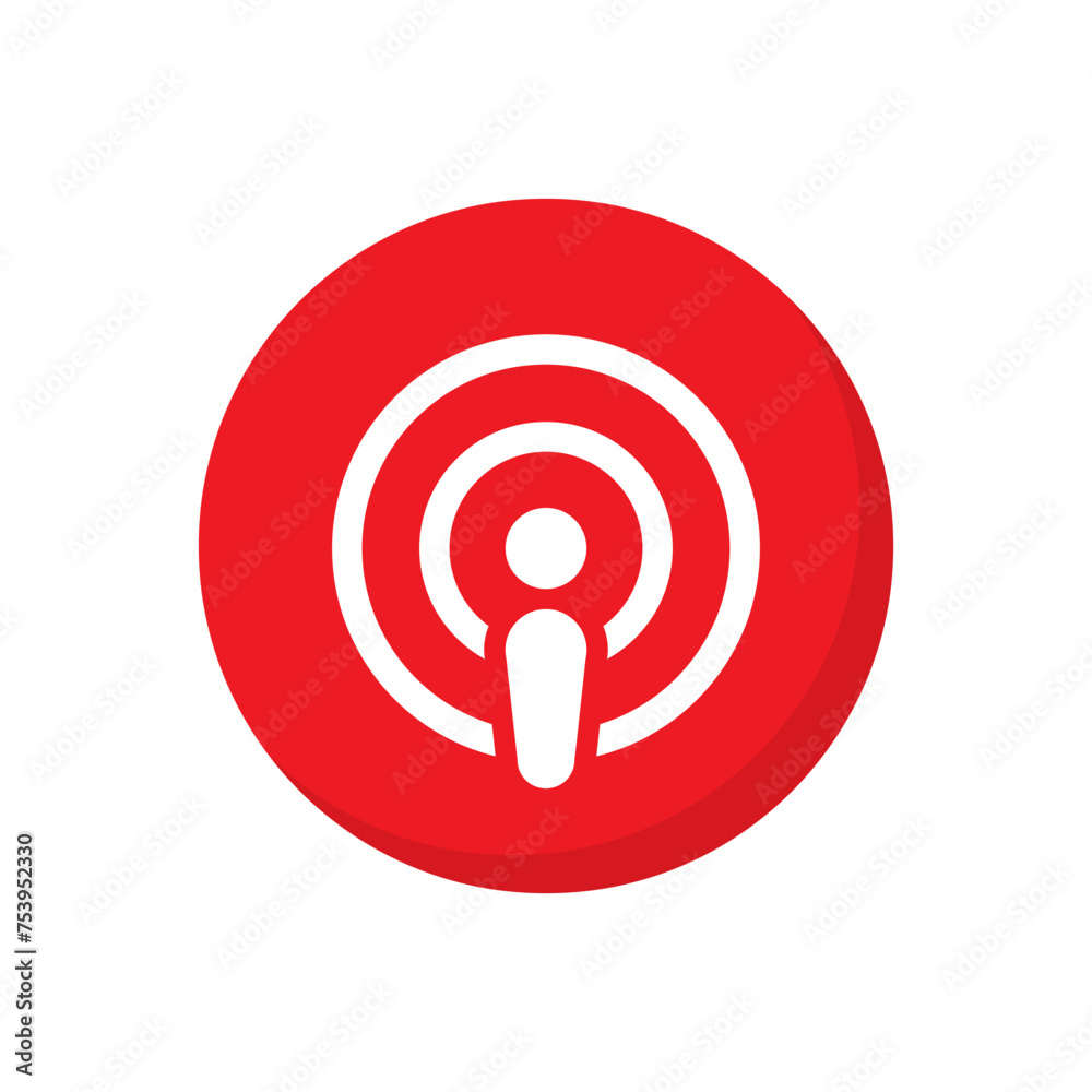 Podcast icon vector in flat style. Podcasting sign symbol Podcast icon vector in flat style. Podcasting sign symbol