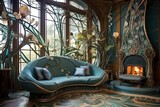Organic Patterns and Artistic Accents: Exquisite Art Nouveau Living Room Inspirations