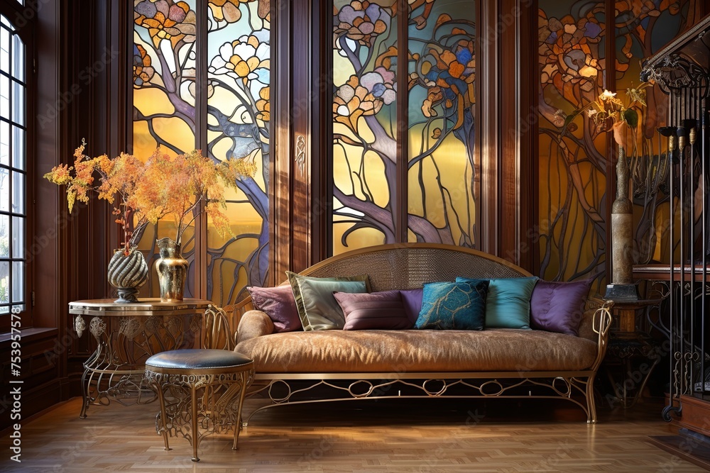 Layered Textures & Rich Fabrics: Art Nouveau Living Room Inspirations ...
