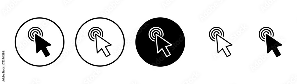 Click icon vector isolated on white background. Cursor icon. Computer mouse click cursor black arrow icons. pointer arrow Click icon vector isolated on white background. Cursor icon. Computer mouse click cursor black arrow icons. pointer arrow