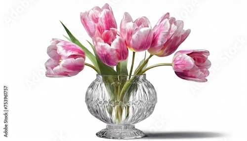Elegant Pink Tulips in Glass Vase