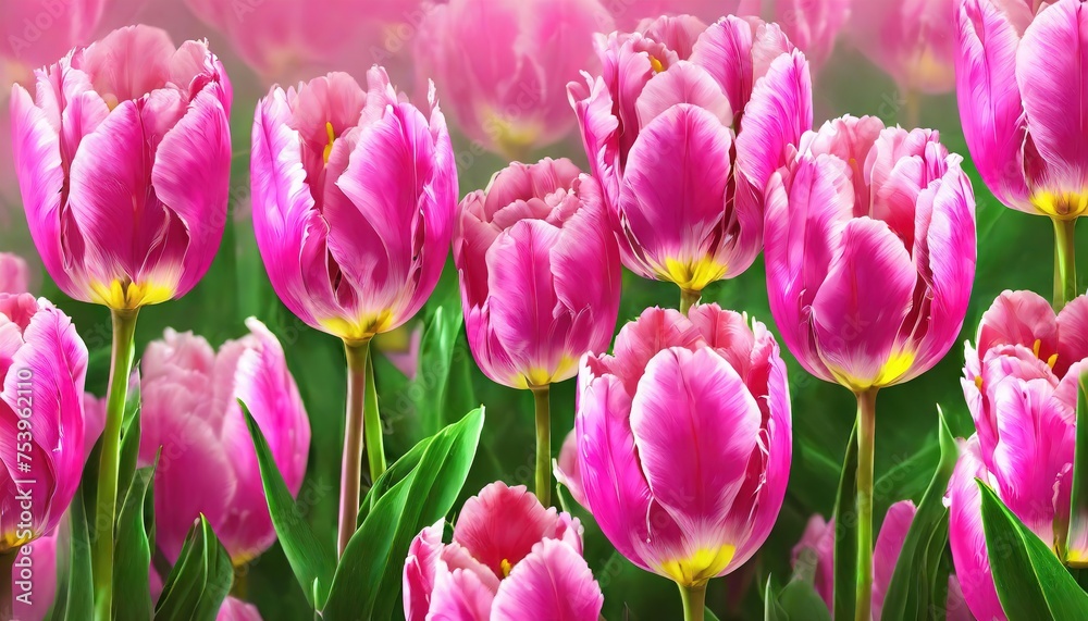 Vibrant Pink Tulips in Bloom Vibrant Pink Tulips in Bloom