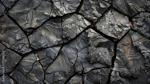 Grey and black volcanic rock texture for natural backgrounds photo
