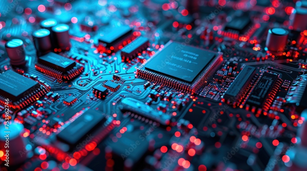 3D rendering of motherboard Circuit. Technology background concept. 3D rendering of motherboard Circuit. Technology background concept.