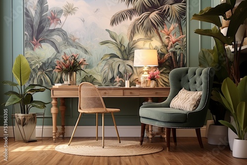 Tropical Oasis  Boho Chic Study Room Decor Ideas With Exotic Prints