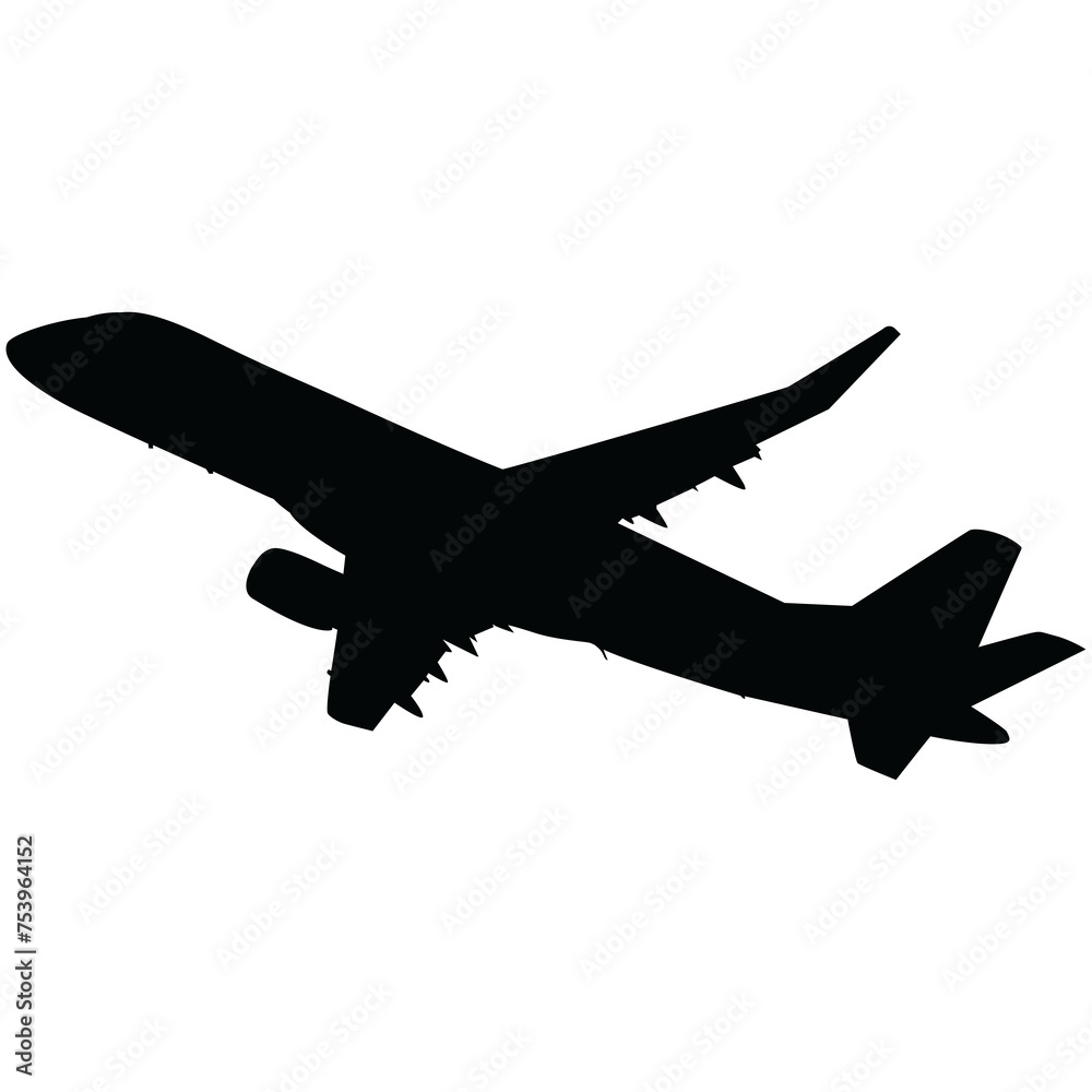 silhouette of airplane - obrazy, fototapety, plakaty 