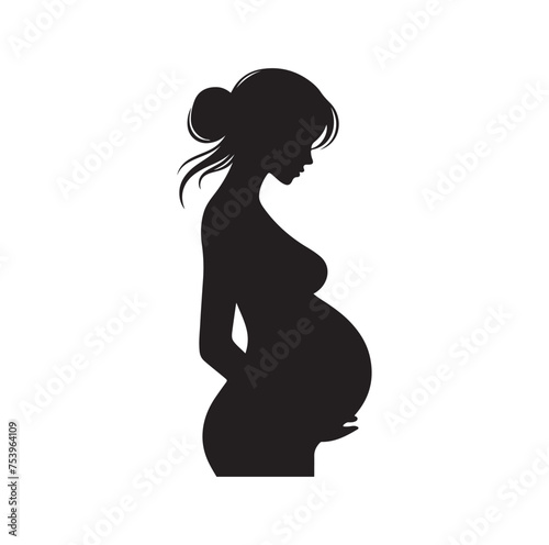 Pregnant woman vector silhouette vector illustration isolated on white background