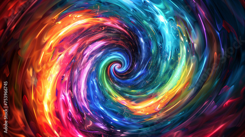 Abstract colorful spiral wave futuristic digital background