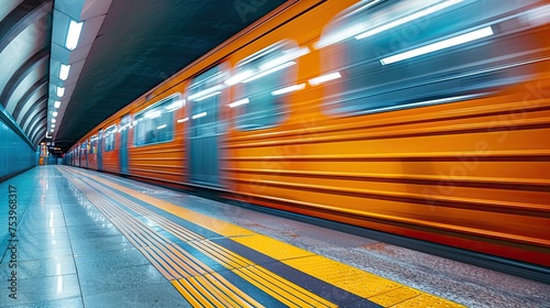 subway train station motion blur background 