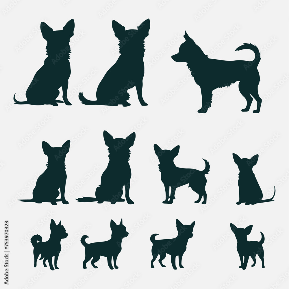 chihuahua silhouette collection