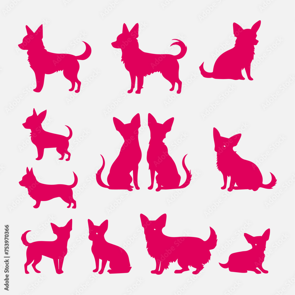 chihuahua silhouette collection