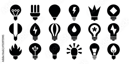 Light bulb icon set