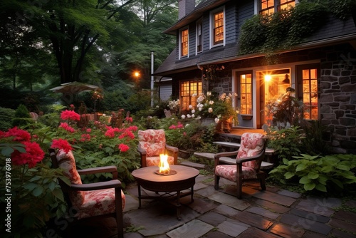 Cottage Style Garden Patio Inspirations: Fire Pit, Cozy Evenings Delight