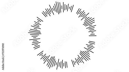 Circle audio waves set. Circular music sound graphic design collection. Round sound and radial radio equalizer. radio podcasts  music player  video editor  recorder. Vector illustration