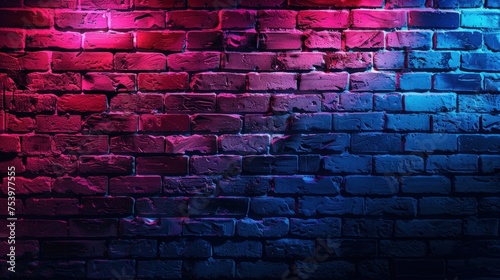 Brick walls with bright, contrasting colors. Generate AI image
