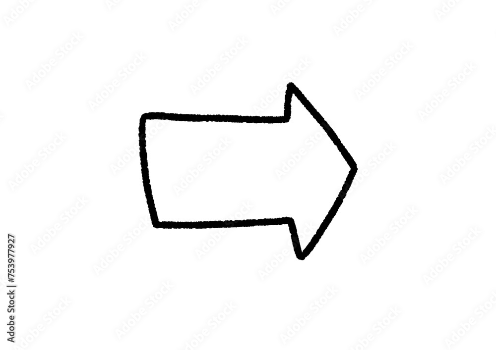 シンプル　手書き風　やじるし　ペン　記号