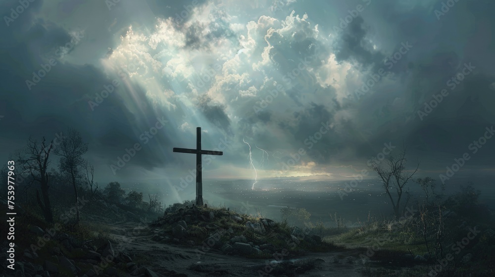 Naklejka premium A very dashing cross. Generate AI image