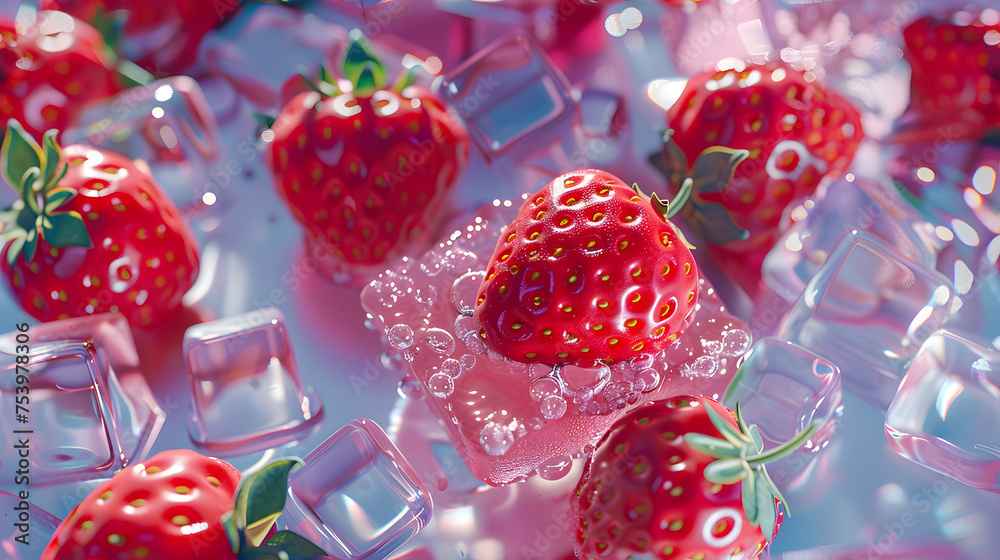 a photo of strawberry and water a photo of strawberry and water