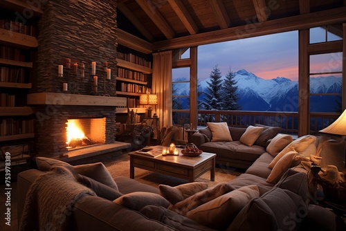 Mountain Chalet Cozy Living Room: Inspiring Setup Ideas © Michael