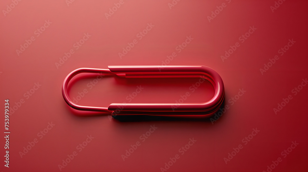 red paper clip on red background red paper clip on red background