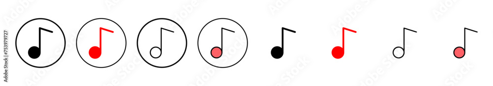 Music icon vector illustration. note music sign and symbol - obrazy, fototapety, plakaty 