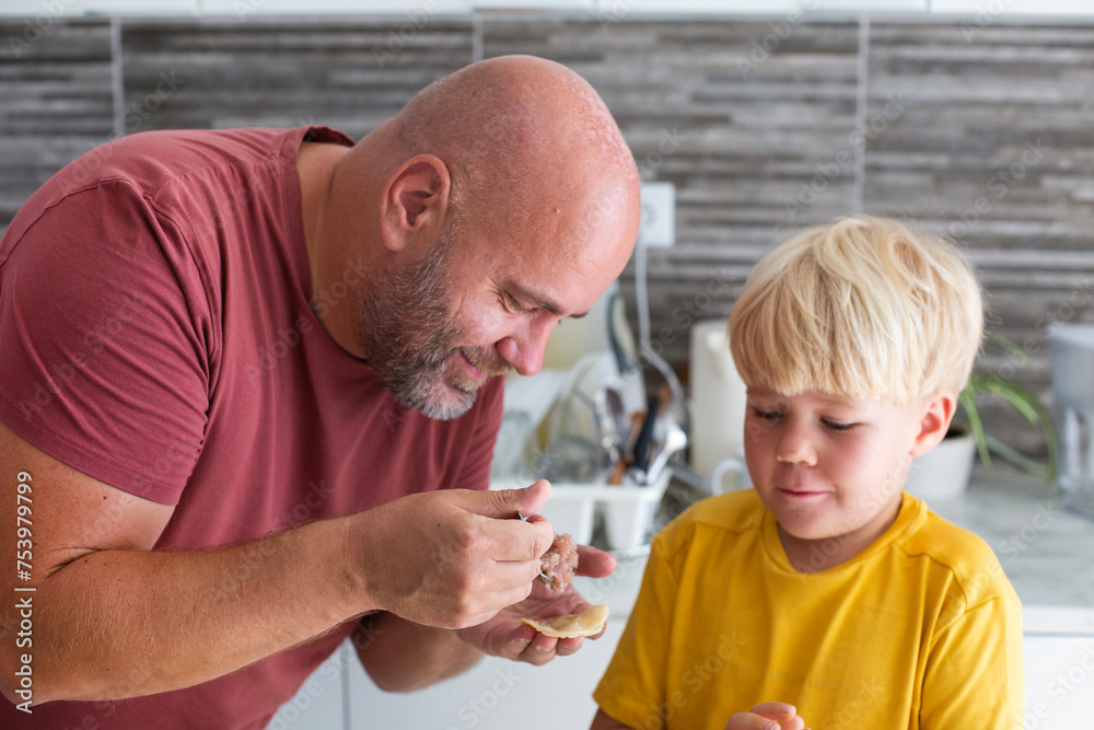 cooking meat dumplings