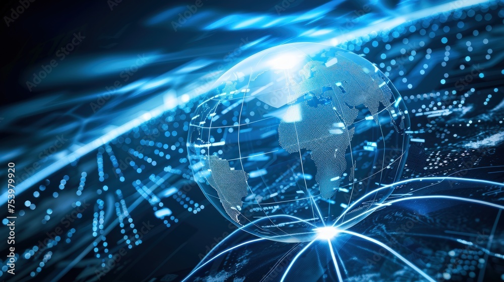Fototapeta premium Global electronics market, for technological advancement. Generate AI image