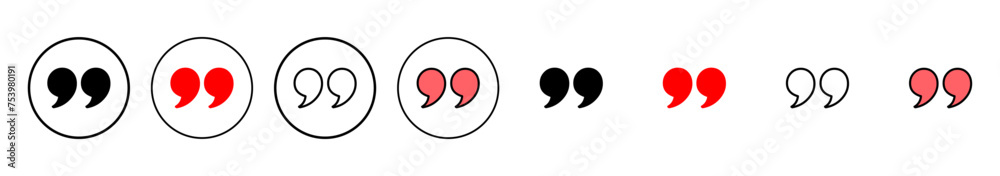 Quote icon vector illustration. Quotation mark sign and symbol Quote icon vector illustration. Quotation mark sign and symbol