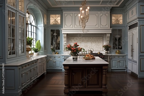 Paneled Walls Elegance: Classic Antebellum Kitchen Designs