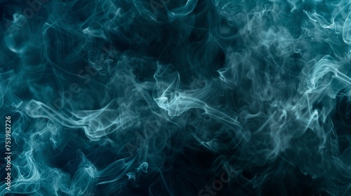 Dark blue teal abstract smoke pattern background