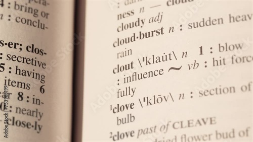 19 clout word definition page text letters on dictionary