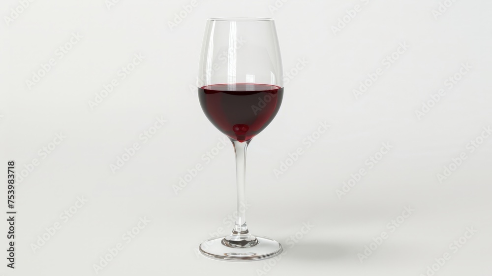 Glass of red wine isolated on white