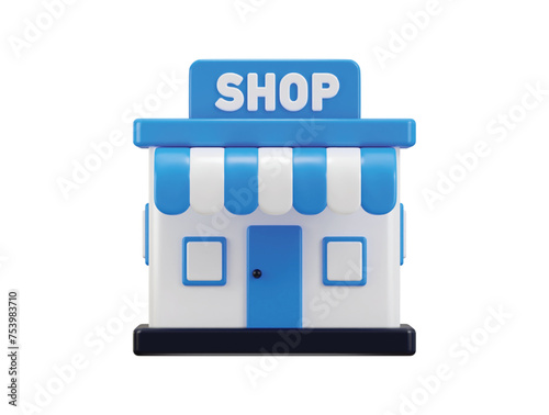 shop icon 3d rendering vector illustration