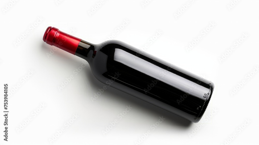 Lying red wine bottle. Isolated on white background Lying red wine bottle. Isolated on white background