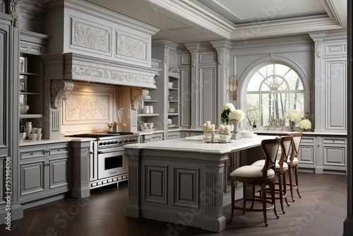 French Provincial Kitchen Design: Elegant Molding and Refined Style