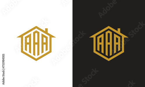 monogram a aa aaa initial logo for construction company strong build home building hotel resort 