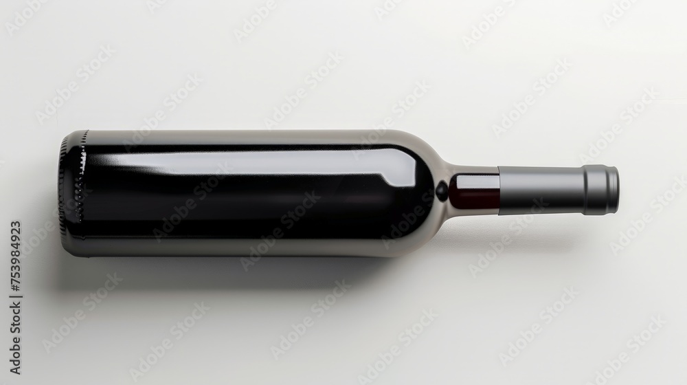 Top view of wine bottle isolated on white background Top view of wine bottle isolated on white background