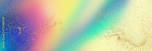 Fototapeta Naklejka Na Ścianę i Meble -  Rainbow colorful background with Gold Glitters texture gradient pastel fantasy design aesthetic wallpaper cool holographic style
