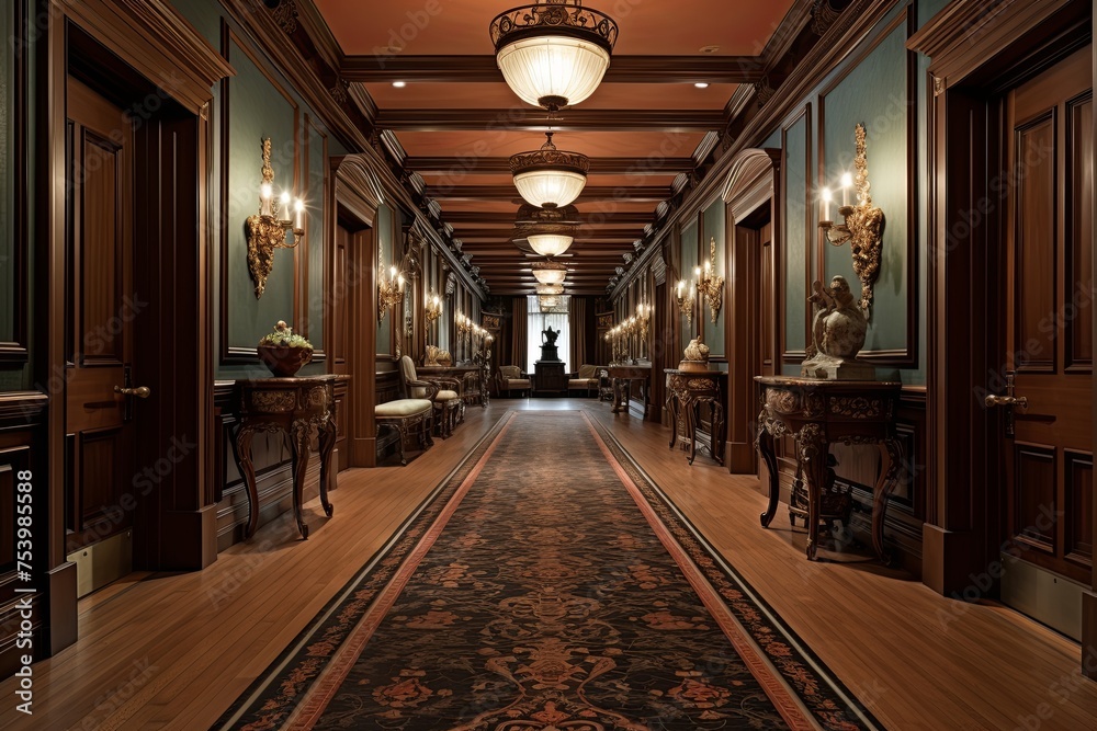 Victorian Style Heritage Hallway: Elegant Details in Historic Atmosphere