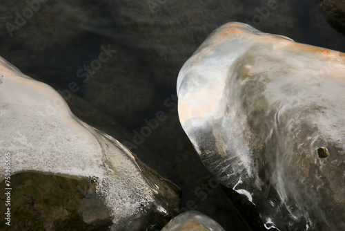 Frozen rock near Han river photo