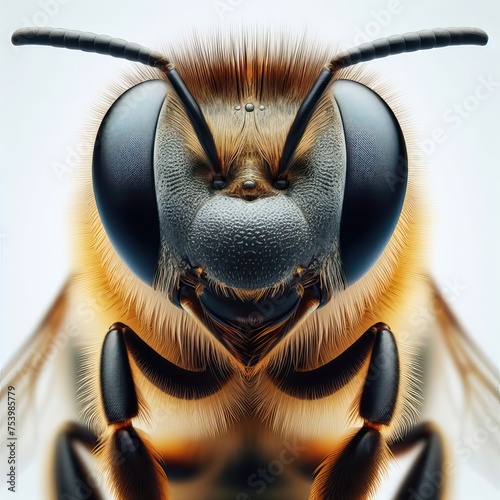 Bee closeup macro photo