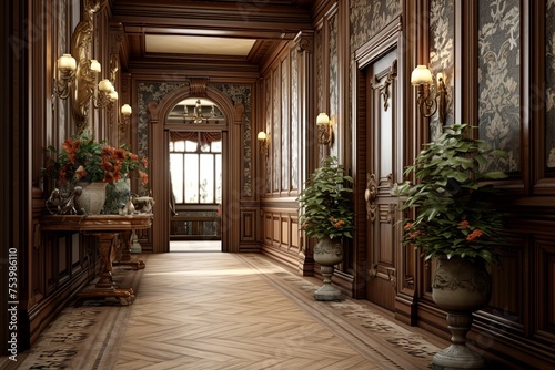 Vintage Elegance: Rich Colors and Orante Mouldings in Victorian Style Heritage Hallway Concepts © Michael