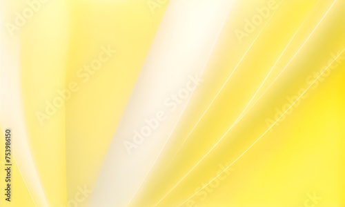Minimal geometric background. Pastel color elements with fluid gradient. Modern curve. Liquid wave background with yellow pastel color background. Fluid wavy shapes. Design graphic abstract smooth. 