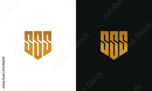 Monogram S SS SSS logo template for security guard guardian outsourcing bussines